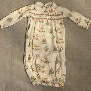 Nellapima holiday smocked Pima layette